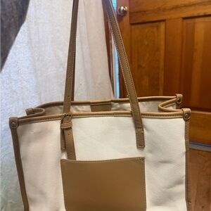 Miztique Tan and Cream Tote Bag